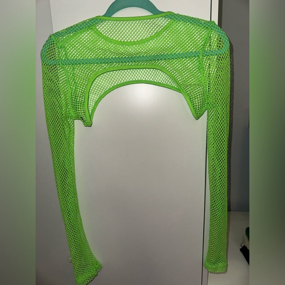 Neon Green Mesh Top